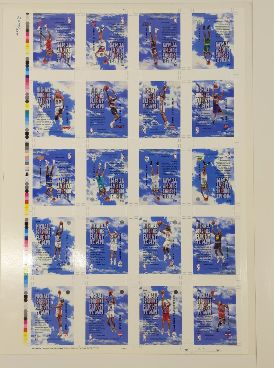 Upper Deck 1993-1994 Michael Jordan's Flight Team Uncut Sheet #2575/3000