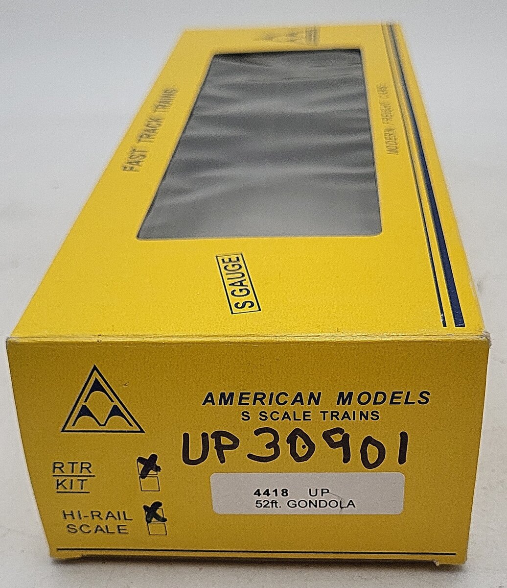 American Models 4418 S Gauge Union Pacific 52' Gondola #30901 (Hi-Rail) EX/Box