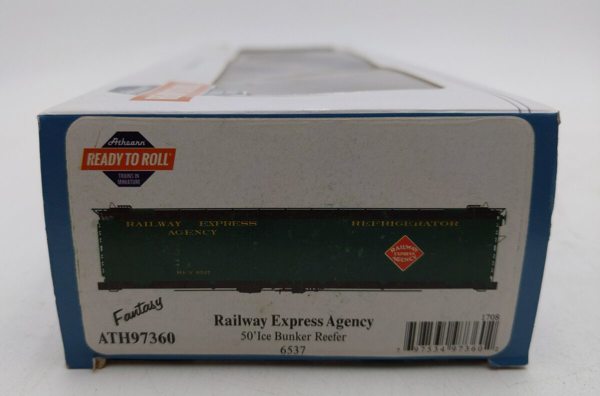 Athearn 97360 HO Railway Express Agency RTR 50' Ice Bunker Reefer #6537 Weatherd/Box