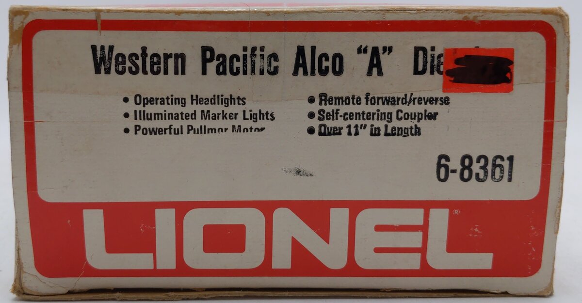 Lionel 6-8361 Western Pacific Alco FA-2 Powered A Unit VG/Box