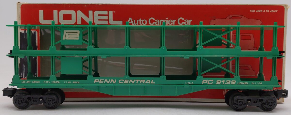 Lionel 6-9139 O Gauge Penn Central 3-Tier Auto Carrier Car EX/Box