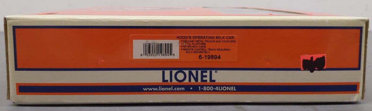 Lionel 6-19894 O Gauge Hood's Operating Milk Car EX/Box