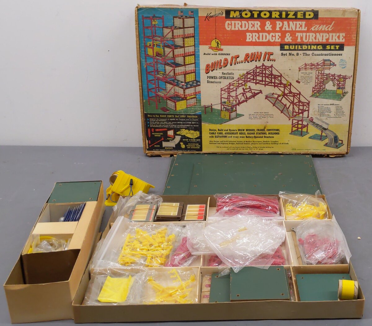 Kenner 8 Vintage Motorized Girder/Panel & Brige/Turnpike Building Set VG/Box