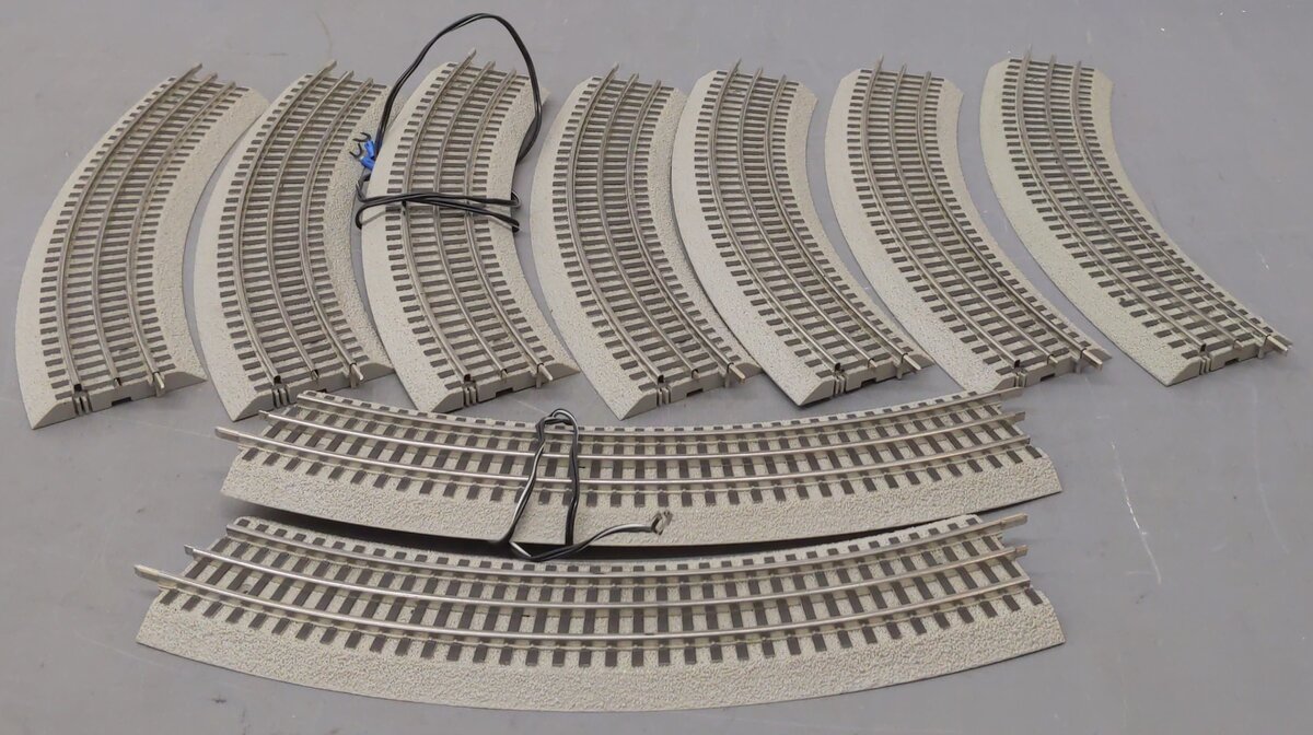 Lionel 6-12015 FasTrack O36 45-Degree Curved Track (9) VG