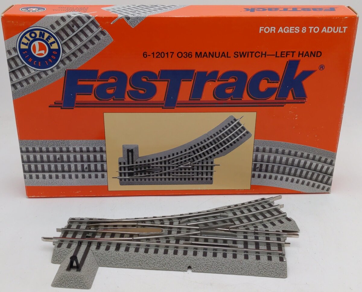 Lionel 6-12017 O36 FasTrack Left Hand Manual Switch Turnout VG/Box