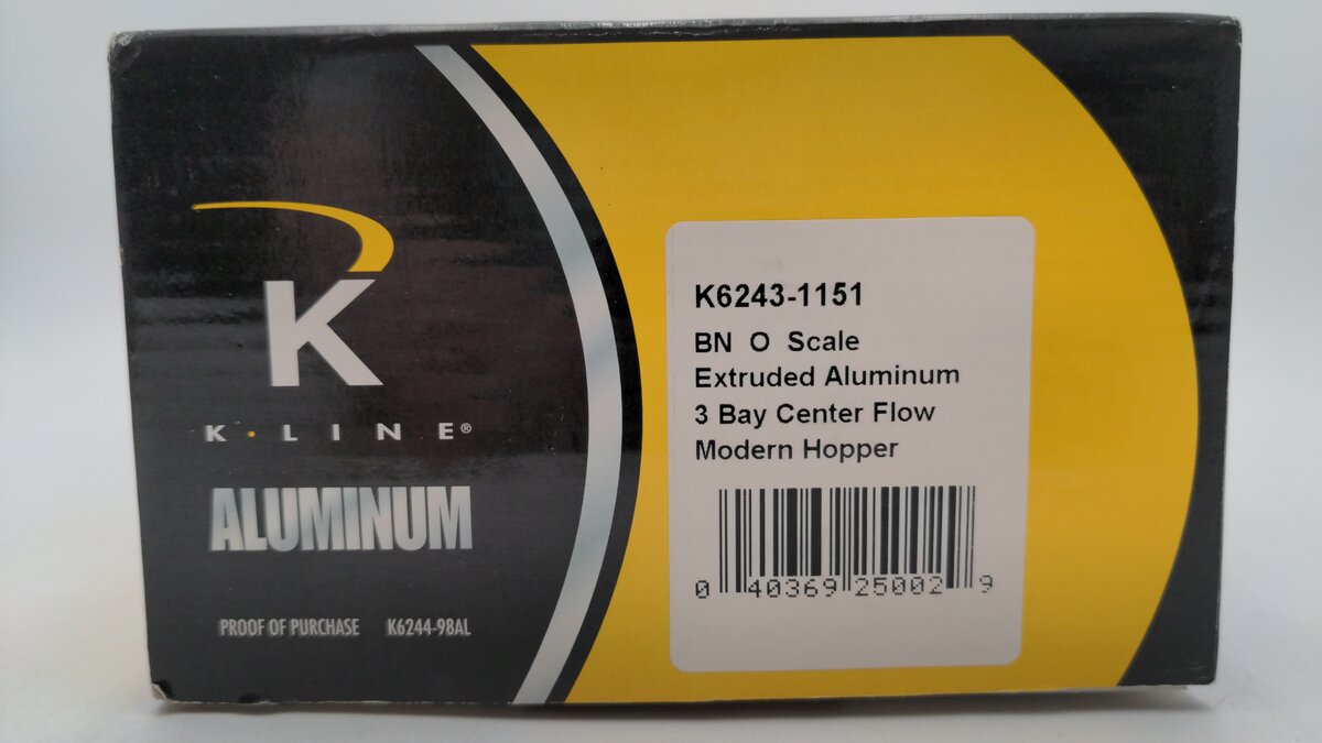 K-Line K6243-1151 BN 3 Bay Center Flow Modern Hopper Car EX/Box