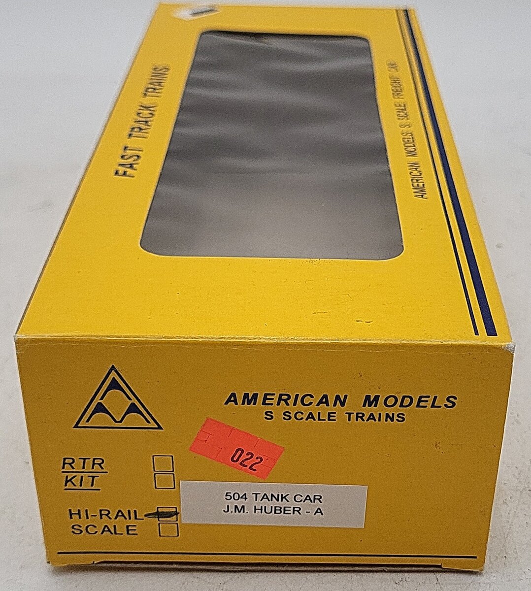 American Models 504 S Gauge J.M. Huber Tank Car (Hi-Rail) #12850 LN/Box