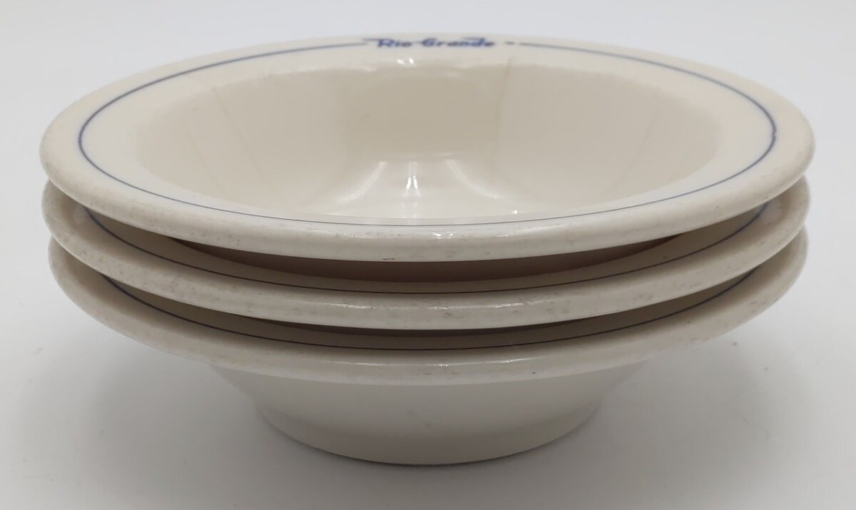 Syracuse China Rio Grande Prospector Pattern 6-3/8" Diameter Bowls (Set of 3) EX