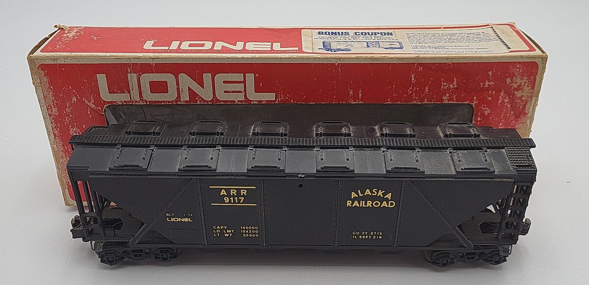 Lionel 6-9117 O Gauge Alaska Railroad Covered Quad Hopper #9117 EX/Box