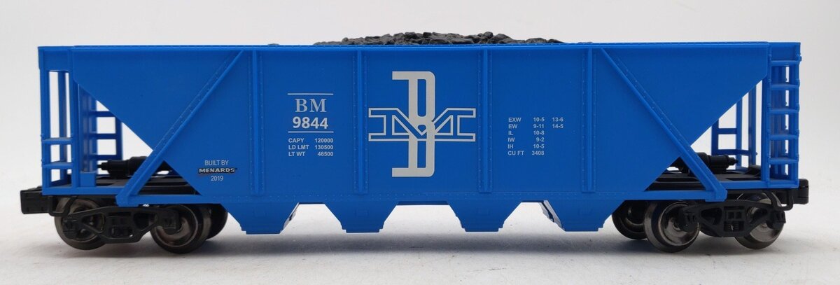 Menards 279-4580 O Gauge Boston & Maine 4-Bay Coal Hopper w/ Load EX/Box