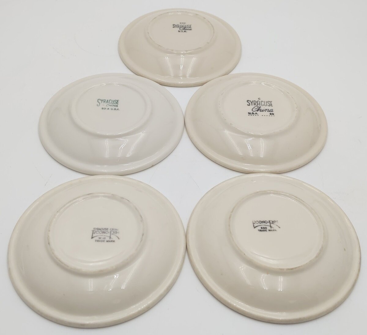 Syracuse China Rio Grande Prospector Pattern 5-3/8" Diameter Saucers (Set of 5) EX