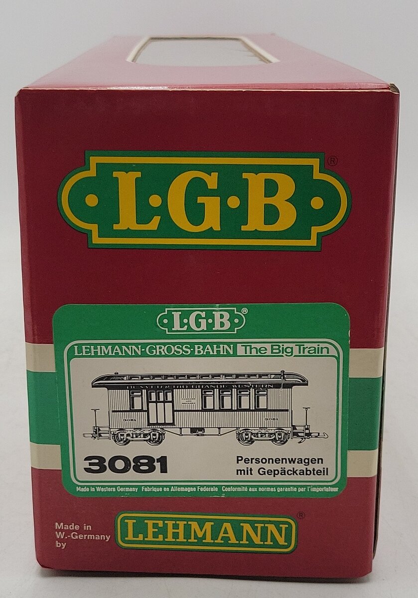 LGB 3081 G Scale Denver & Rio Grande Western Combine Passenger Car EX/Box