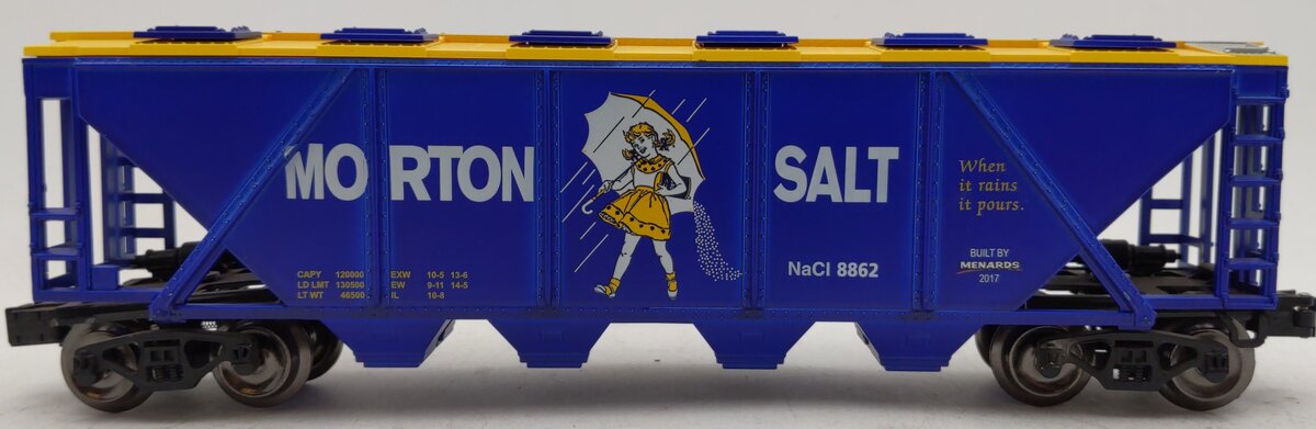 Menards 279-3871 O Gauge Morton Salt Covered Hopper Car #8862 LN