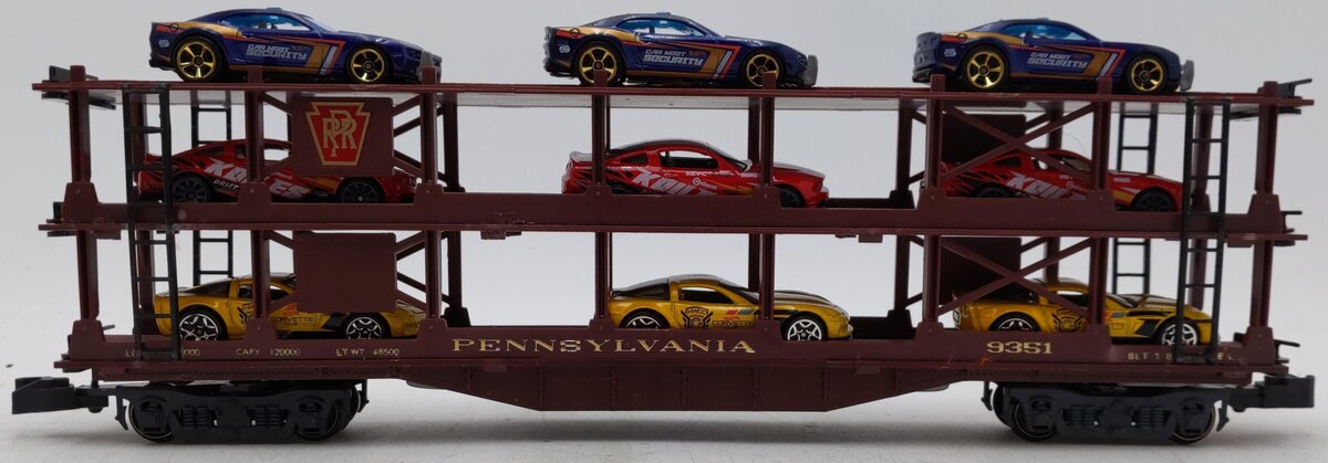 Lionel 6-9351 S Gauge Custom Pennsylvania Auto Carrier #9351 w/ Car Load VG/Box