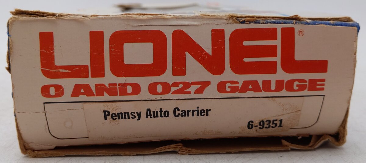 Lionel 6-9351 S Gauge Custom Pennsylvania Auto Carrier #9351 w/ Car Load VG/Box