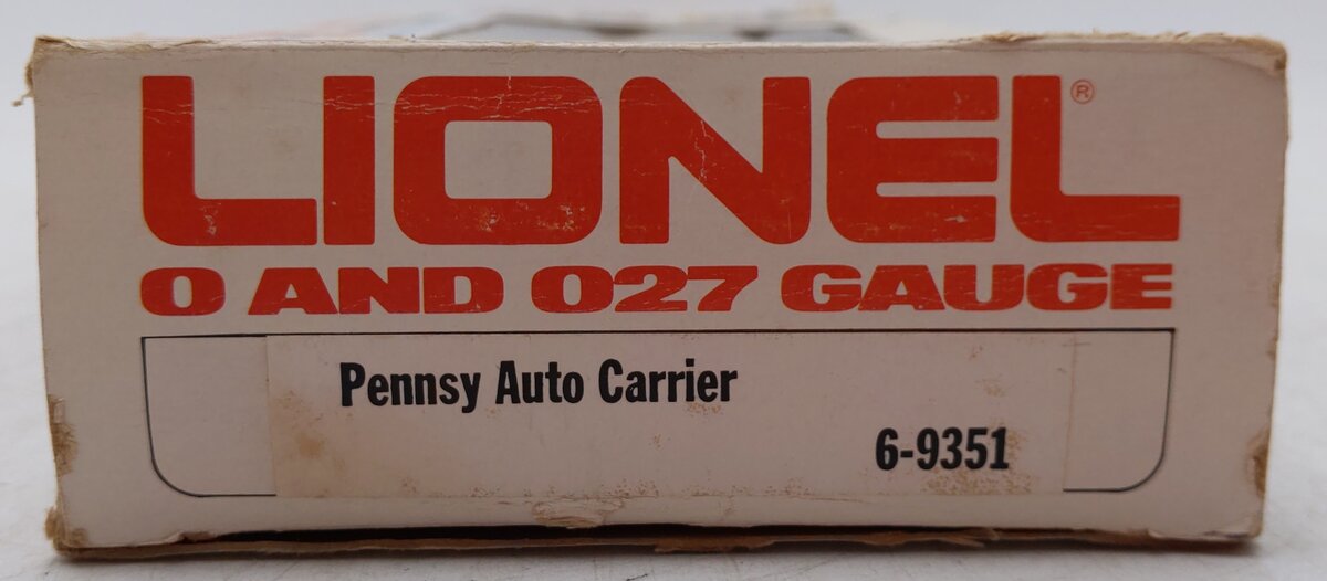 Lionel 6-9351 S Gauge Custom Pennsylvania Auto Carrier #9351 w/ Car Load VG/Box