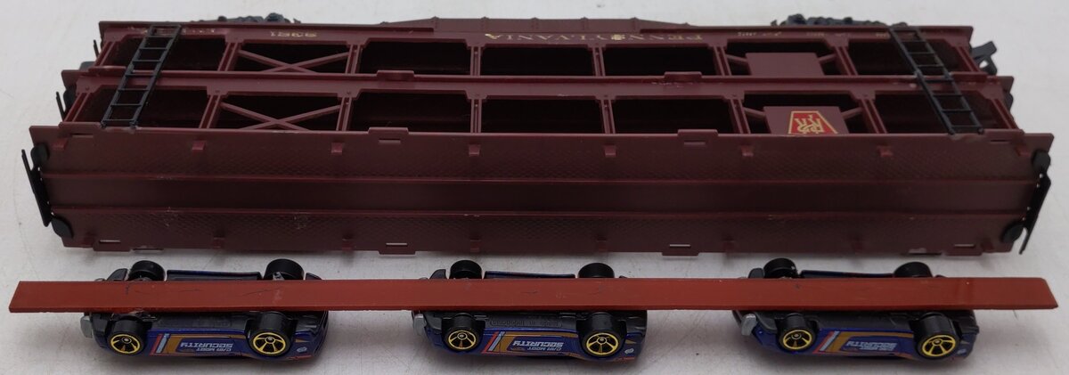 Lionel 6-9351 S Gauge Custom Pennsylvania Auto Carrier #9351 w/ Car Load VG/Box