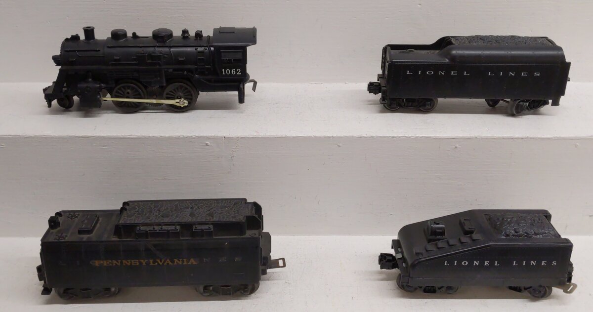 Lionel O Vintage Steam Locomotive & Tenders #1062 [4] VG