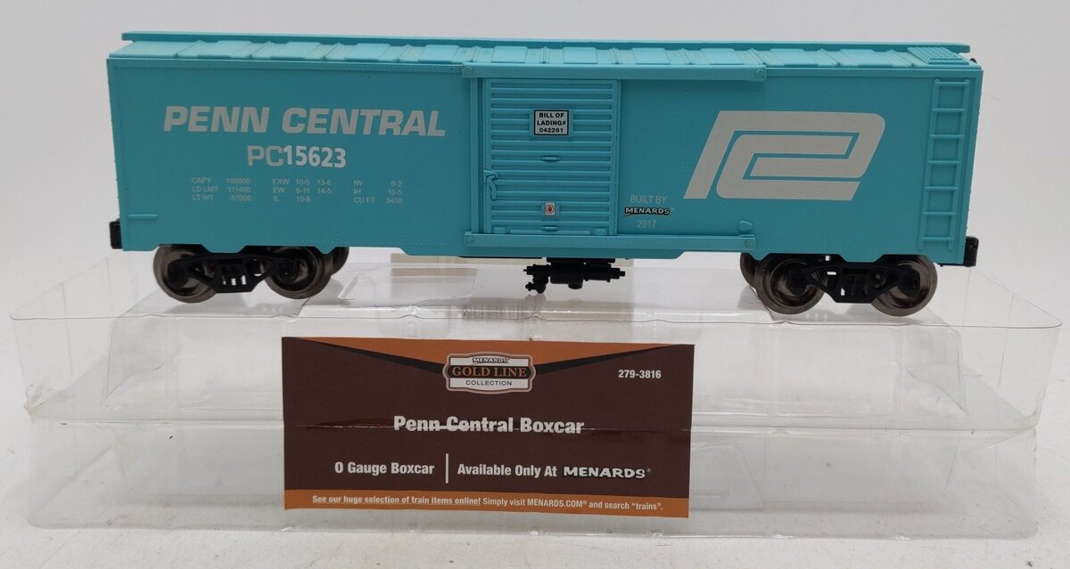 Menards 279-3816 O Scale Penn Central Boxcar #15623 EX/Box