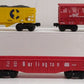 Lionel O Gauge Freight Car Assortment: 16715, 6424, 16355, 9707, 9016 [5] VG