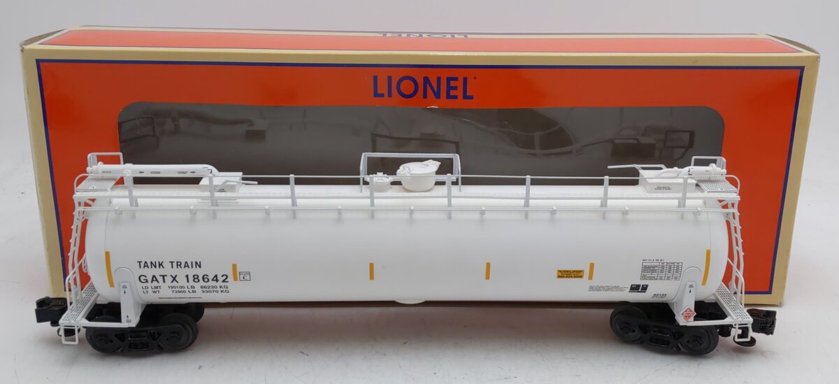 Lionel 6-85134 O White Tank Train Car #18642  LN/Box
