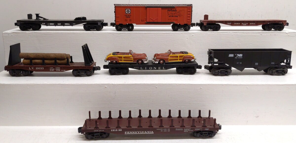 Lionel & K-Line O Gauge Freight Car Assortment: 16389, 6175, 10033, 121350 [7] EX