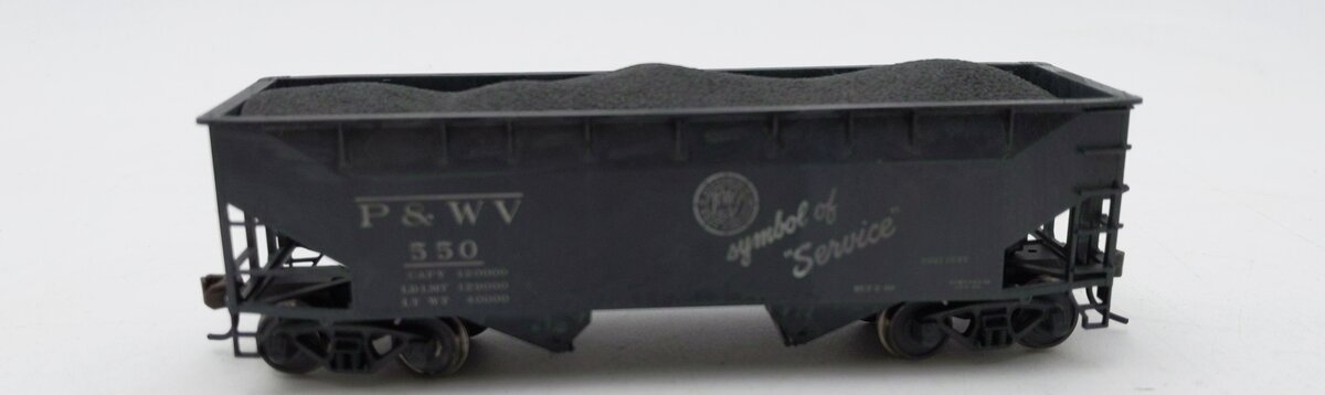 Atlas 1878-1 HO Pittsburgh & West Virginia 2-Bay Open Hopper #550 LN/Box