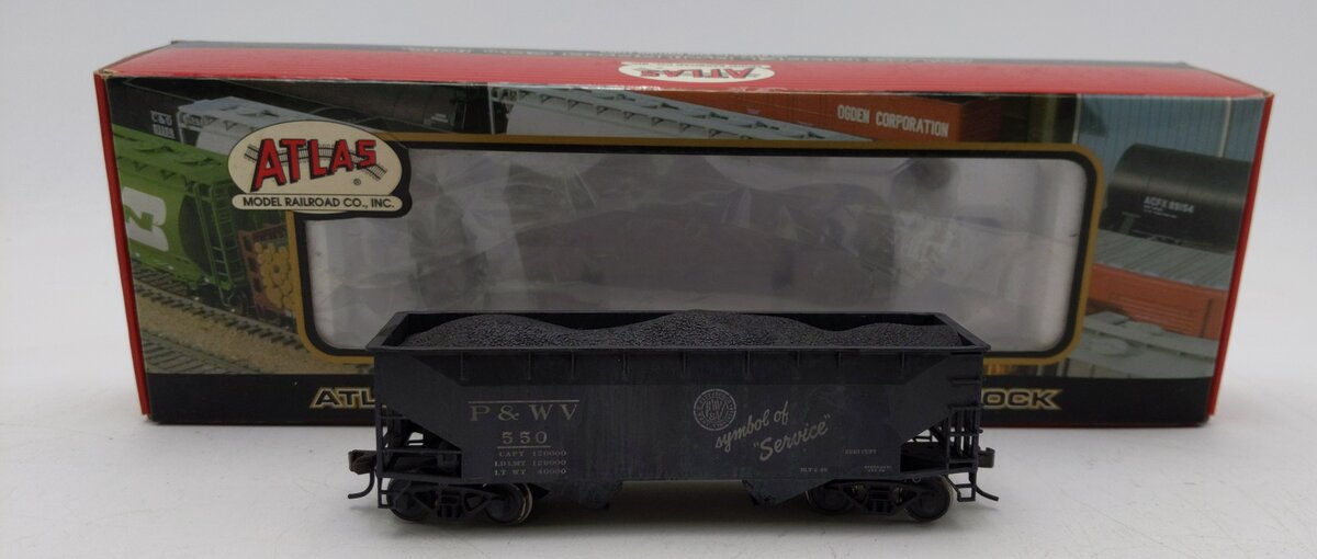 Atlas 1878-1 HO Pittsburgh & West Virginia 2-Bay Open Hopper #550 LN/Box