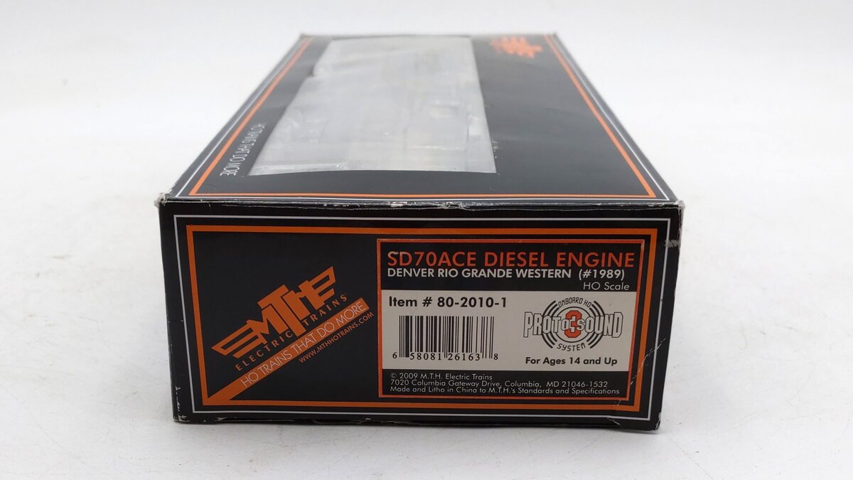 MTH 80-2010-1 HO Denver Rio Grande Western SD70ACe Diesel Locomotive w/PS-3 LN/Box