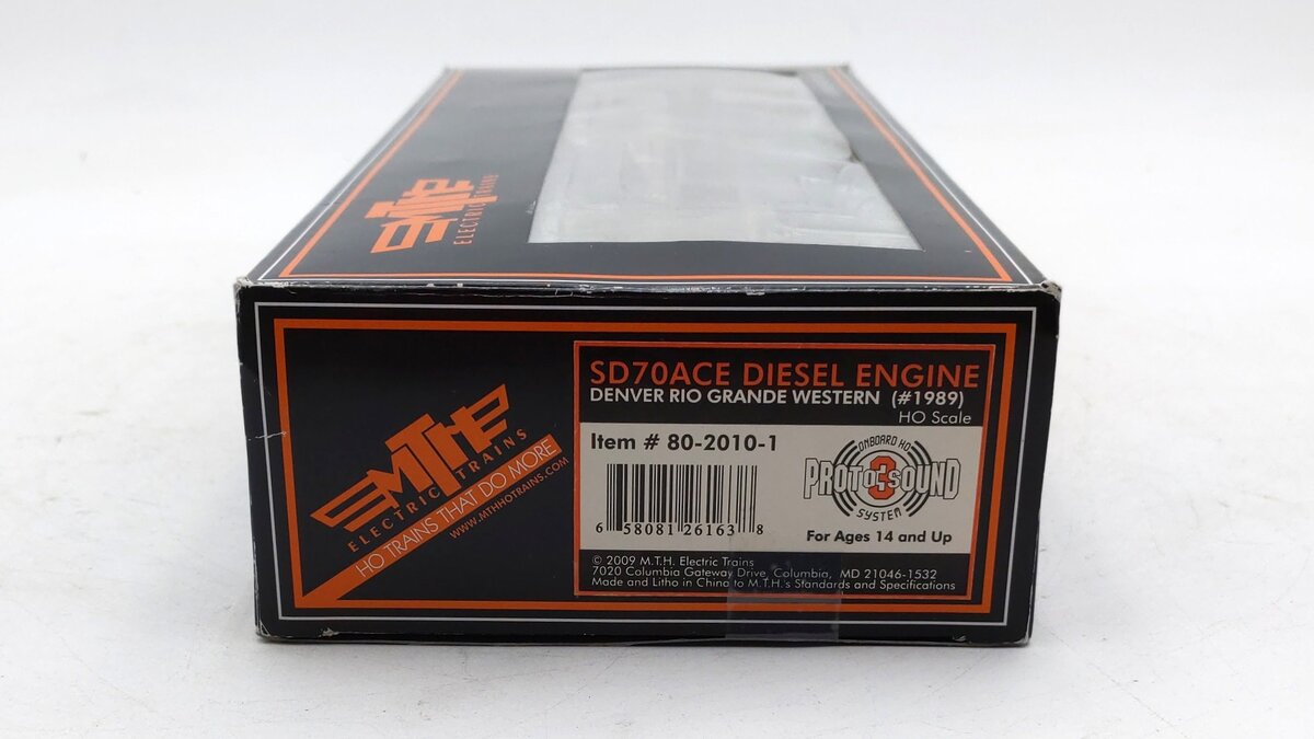 MTH 80-2010-1 HO Denver Rio Grande Western SD70ACe Diesel Locomotive w/PS-3 LN/Box