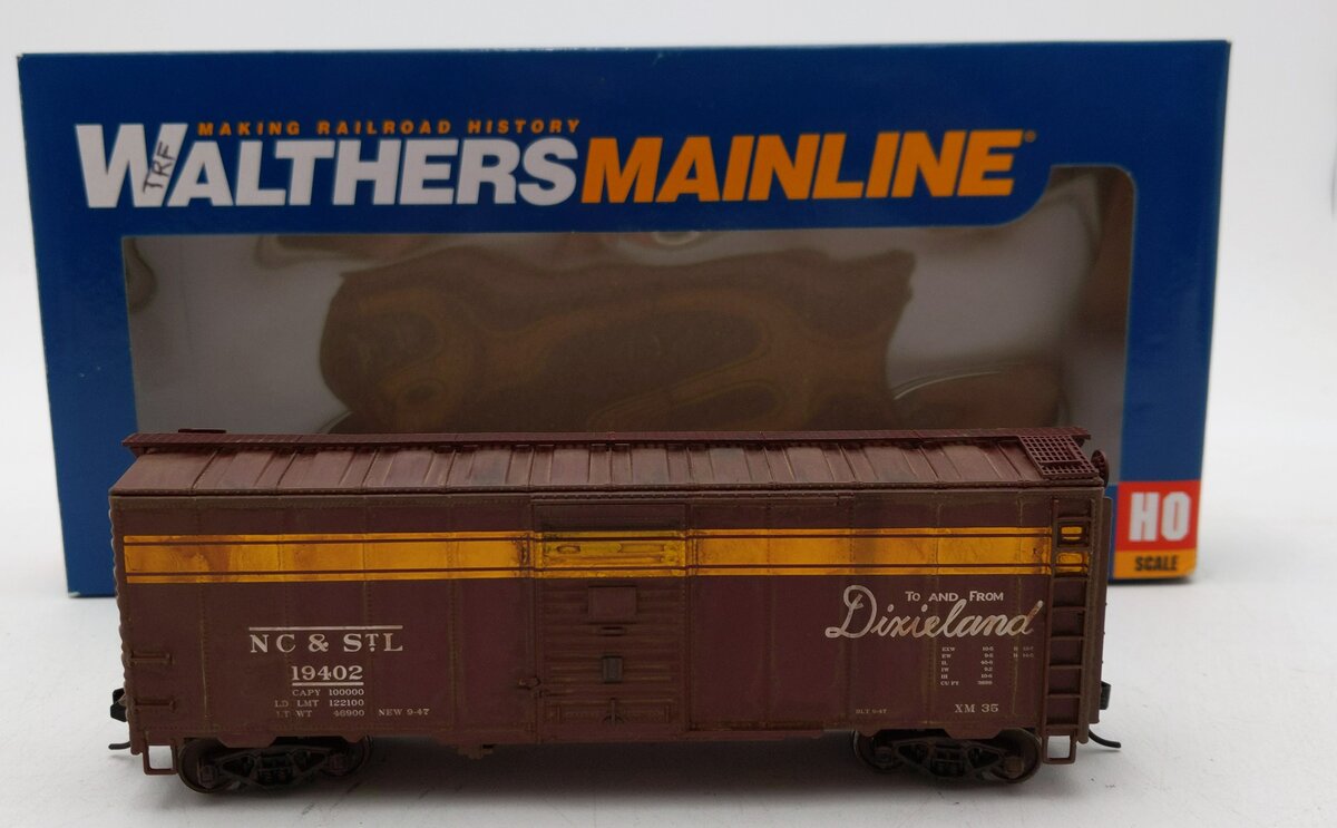 Walthers 910-1366 HO NC&StL 40' AAR 1944 Boxcar Ready to Run #19402 Weathered EX/Box