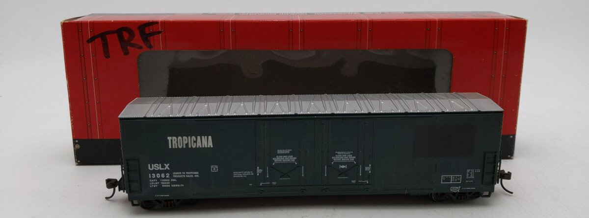 Atlas 1760-1 HO Scale Tropicana Evans Double Plug Door Box Car #13062 Weathered EX/Box