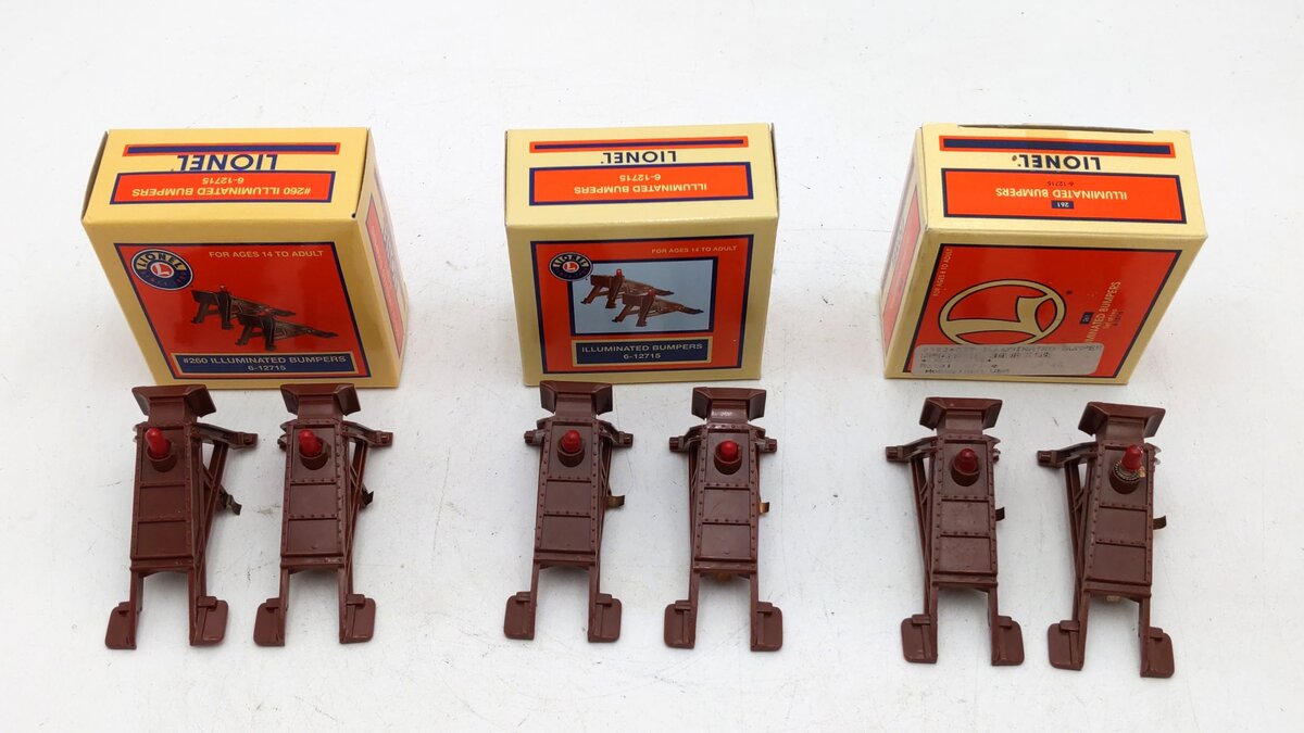 Lionel 6-12715 O Gauge O27 Illuminated Plastic Bumpers (6) EX/Box