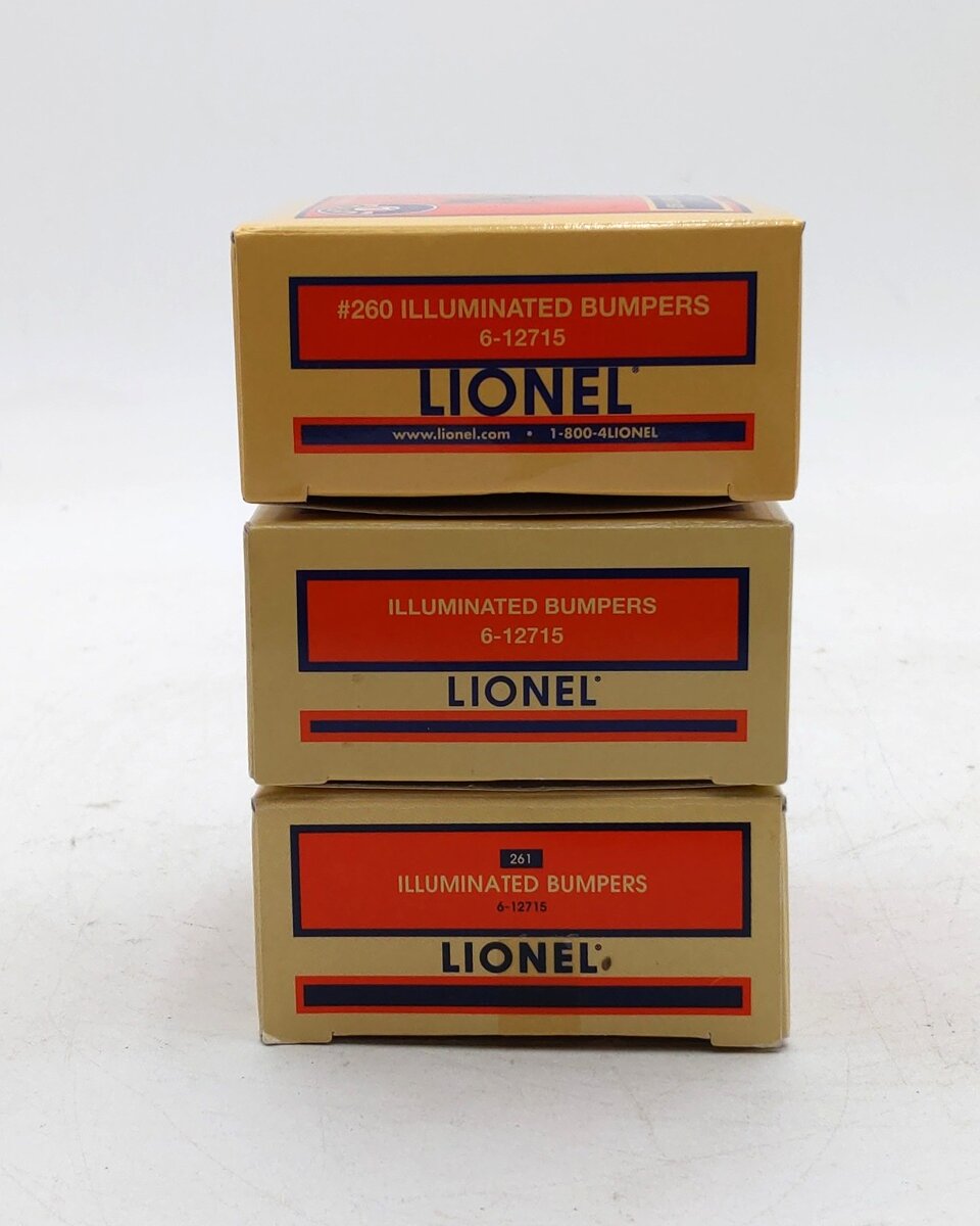 Lionel 6-12715 O Gauge O27 Illuminated Plastic Bumpers (6) EX/Box