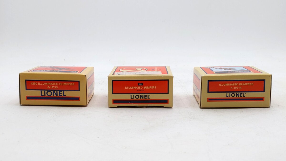 Lionel 6-12715 O Gauge O27 Illuminated Plastic Bumpers (6) EX/Box