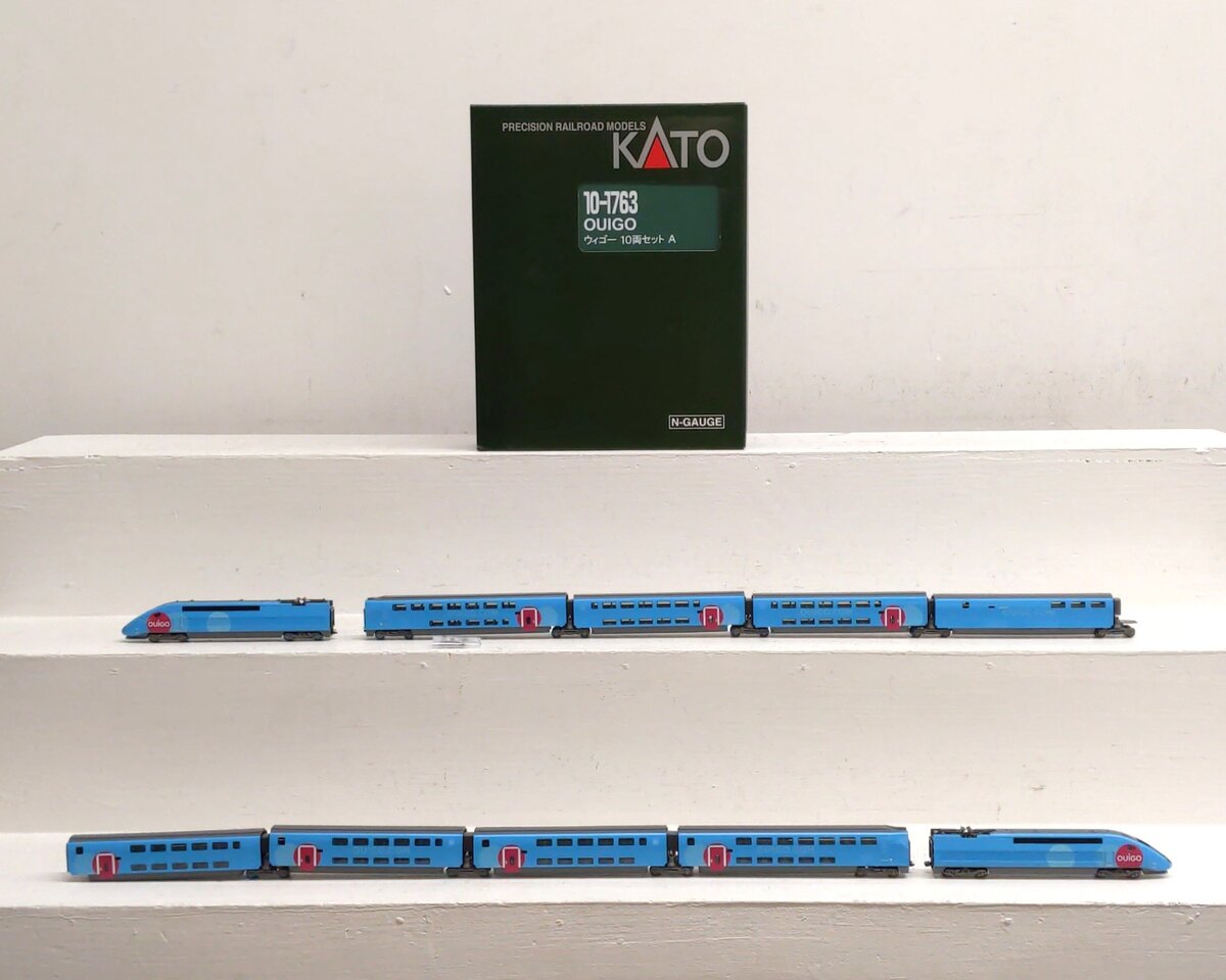Kato 10-1763 N Scale French Railways (SNCF/TGV) OUIGO 10-Car Passenger Set LN/Box