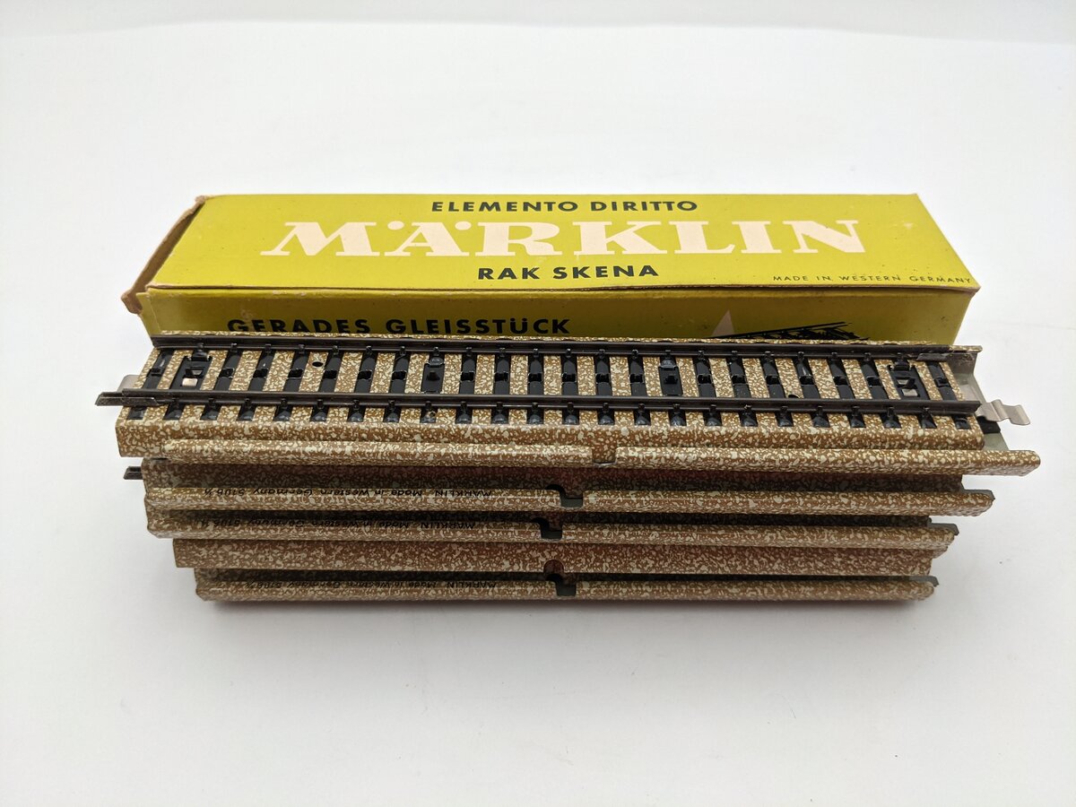 Marklin 5106 HO M Track Metal Straight Track (Box of 10) VG/Box