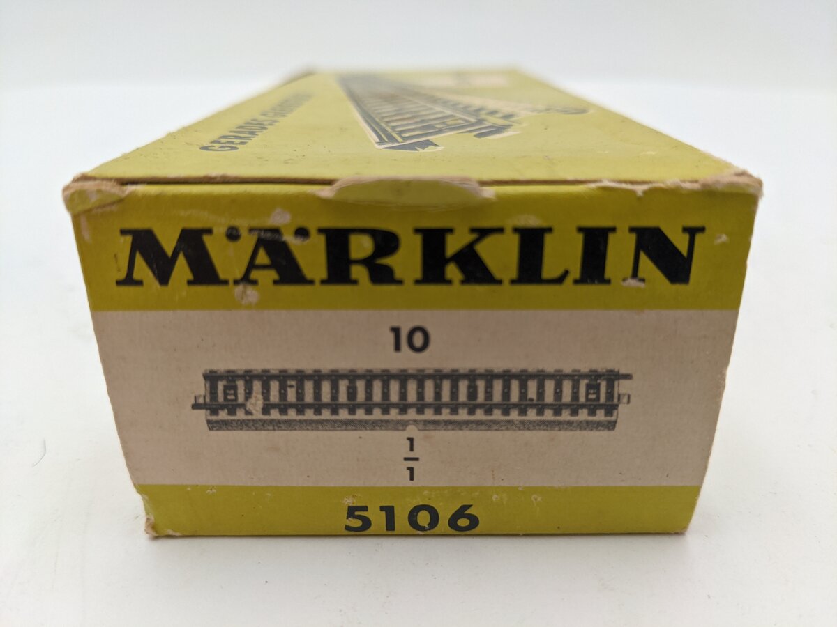 Marklin 5106 HO M Track Metal Straight Track (Box of 10) VG/Box