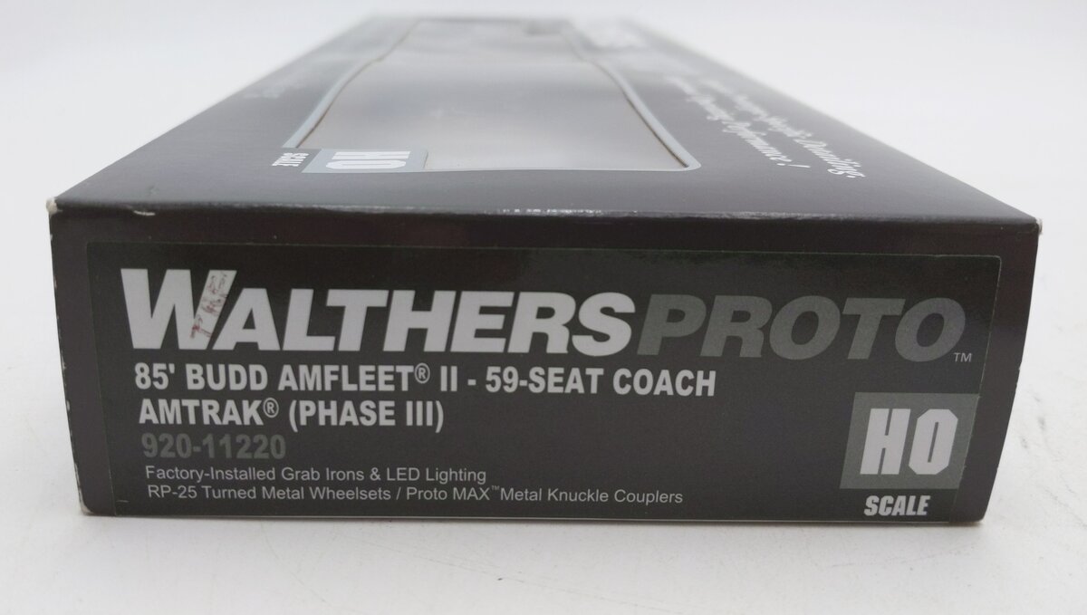 Walthers 920-11220 HO Amtrak 85' Budd Amfleet 59-Seat Coach EX/Box