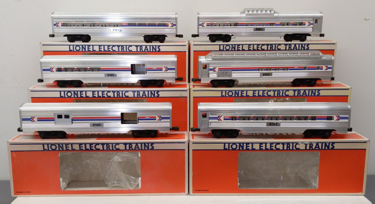 Lionel O Amtrak Passenger Cars Set 6-19101,6-19102, 6-19103, 6-19104, 6-19105[6] EX/Box