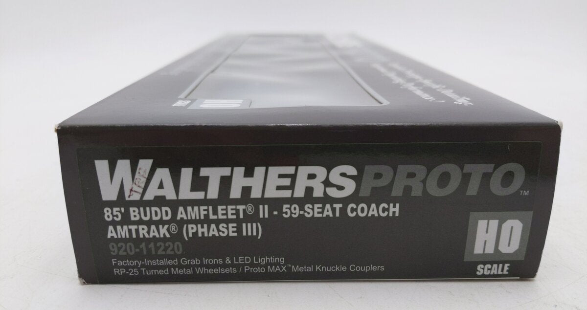 Walthers 920-11220 HO Amtrak 85' Budd Amfleet 59-Seat Coach -Custom/Box