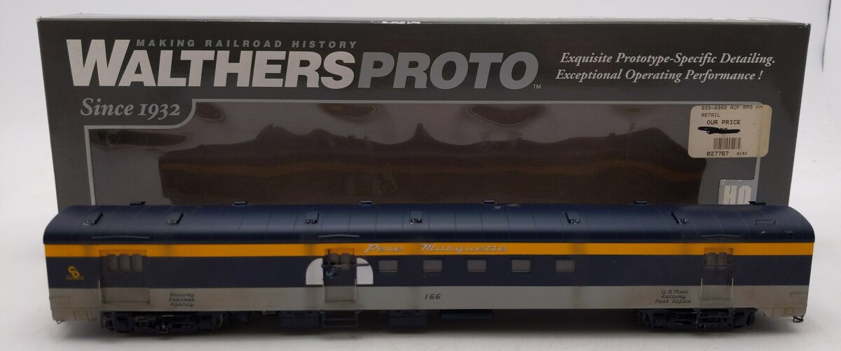 Walthers 920-9360 HO C&O Pere Marquette 85' PS RPO-Baggage Car #50 EX/Box