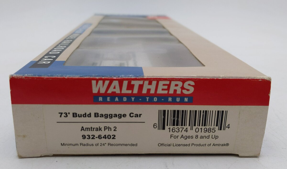 Walthers 932-6402 HO Scale Amtrak Phase 2 73' Budd Baggage Car Weathered/Box