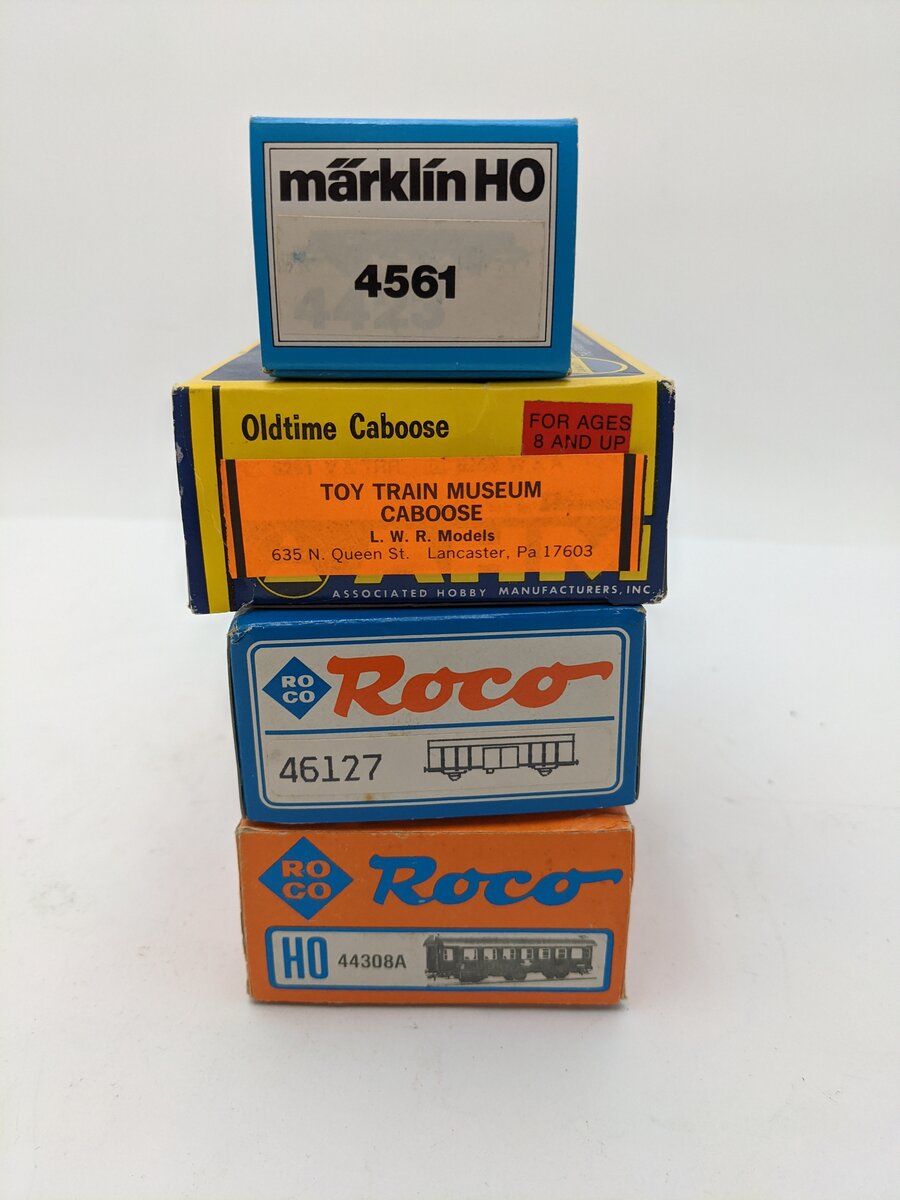 Roco, Marklin & AHM HO Scale Assorted Train Cars [4] EX/Box