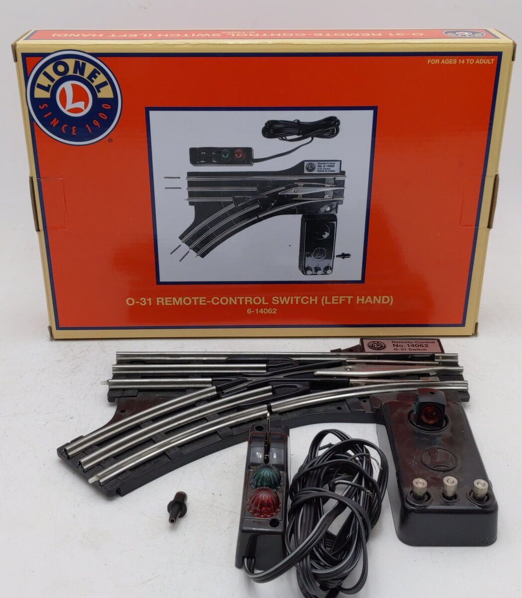 Lionel 6-14062 O Gauge Remote-Control 022 Left Hand Switch Turnout VG/Box