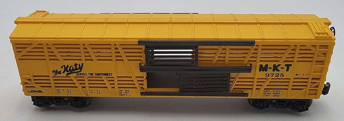 Lionel 6-9725 O Gauge Missouri Kansas Texas Bi-Level Stock Car VG/Box