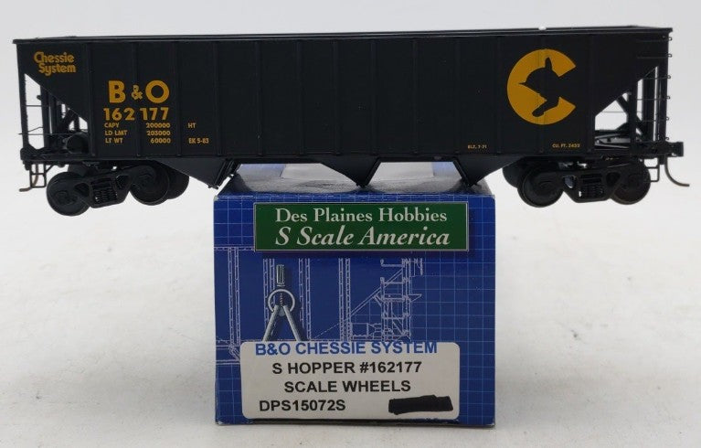 Des Plaines Hobbies DPS15072S S Scale Baltimore & Ohio Hopper Car #162177 LN/Box