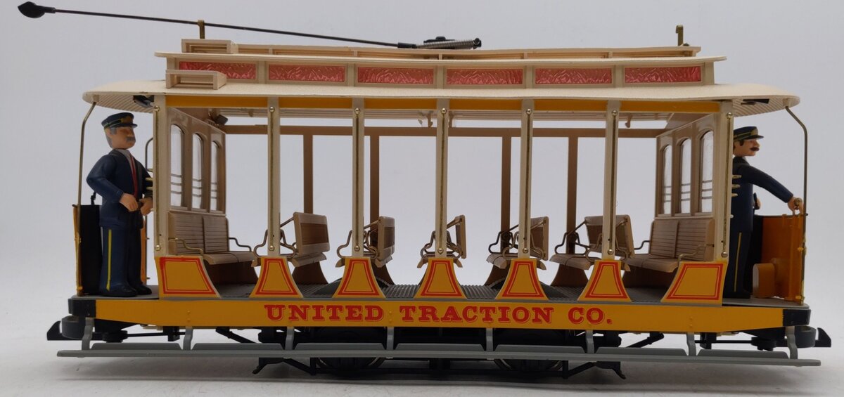 Bachmann 93938 G Scale United Traction Co Motorized Open Street Car EX