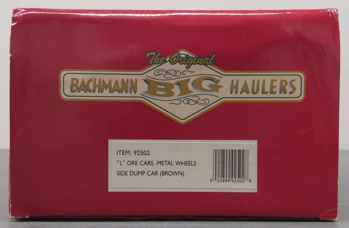 Bachmann 92502 G Scale Brown Side Dump Car EX/Box