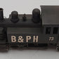 HO Scale Brass 2-6-2 Steam Locomotive B&PH #73 VG